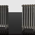 Two Vintage Radiators One White Clean And One Rusty Old On Black Reflective Surface