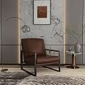 Single sofa background wall 3d model