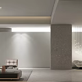 Modern Minimalist Service Hall Interior With Sofa Chair And Decor