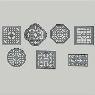 Chinese cut-out window 3d model