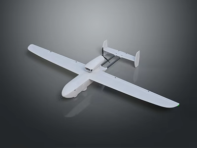 White Fixed Wing Drone With Extended Wings And Aerodynamic Body Structure 3d model