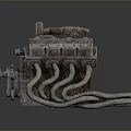 Intricate Steampunk Mechanical Device With Metal Pipes Gears And Rustic Details
