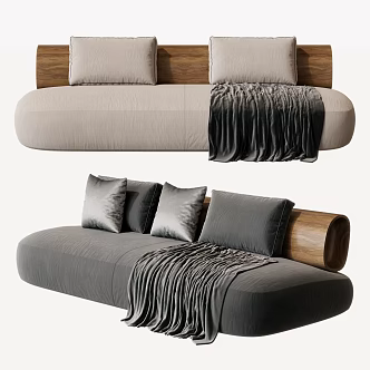 BAMBOO modern double sofa leisure sofa 3d model