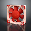 High Performance Commercial Equipment Cooling Fan With Red Blades And White Frame Design