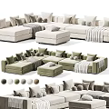 Modern Large Modular Sectional Sofa With Decorative Pillows Ottoman And Multiple Color Choices For Home