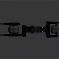 Futuristic Black Mechanical Vehicle With Yellow Illuminated Accents And Reflective Wheels