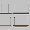 Modern Pendant Lights Design With Different Linear Metal Frame Styles And Colors 3d model