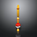 Poké Ball Toy Model With Yellow Stick And Red White Design