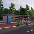 Outdoor Landscape Waiting Station Bus Station Intelligent Bus Station 3d model
