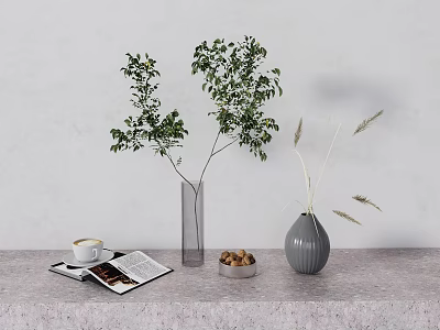 Modern ornaments combination vase 3d model
