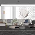 Modern sofa coffee table combination 3d model