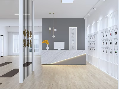 Modern Fitness Gym Space Featuring Treadmill Dumbbells Yoga Mats And Training Gear 3d model