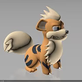 Cartoon Fox Character With Orange Fur Black Stripes Fluffy Tail Friendly Look