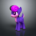 Cute Purple Cartoon Plush Toy With Pink Mane Tail Black Ears Stuffed Animal