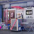 Functional Mobile Food Truck With HEATTECH Sign Metal Structure Vintage TV And Table Chairs