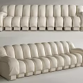 Modern Cream Colored Multi Seater Sofa With Padded Modules And Comfortable Design 3d model