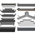 Chinese-style Eaves Building Components Eaves Components Ancient Building Door Head 3d model