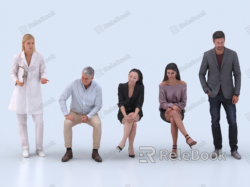 Many men and women sitting people business people professionals beauty old man model