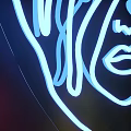 Vibrant Neon Line Art Featuring Female Silhouettes in Pink Yellow Blue on Black Background
