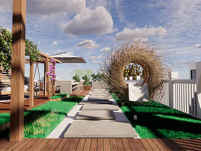 Modern courtyard changes 3d model