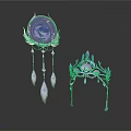 Decorative Living Accessories With Purple Blue Crystal Hanging Decor And Tabletop Ornament Design