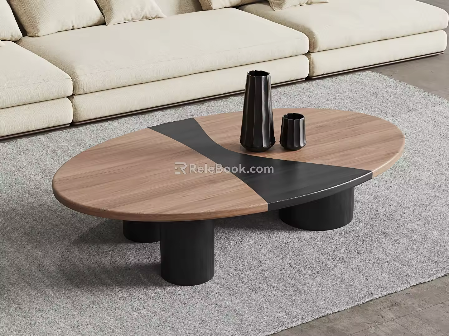 Modern Retro Coffee Table Middle Style Tea Table Ornaments 3d model