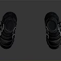 Stylish Black Boots With Thick Sole And Multiple Buckle Straps For Daily Wear