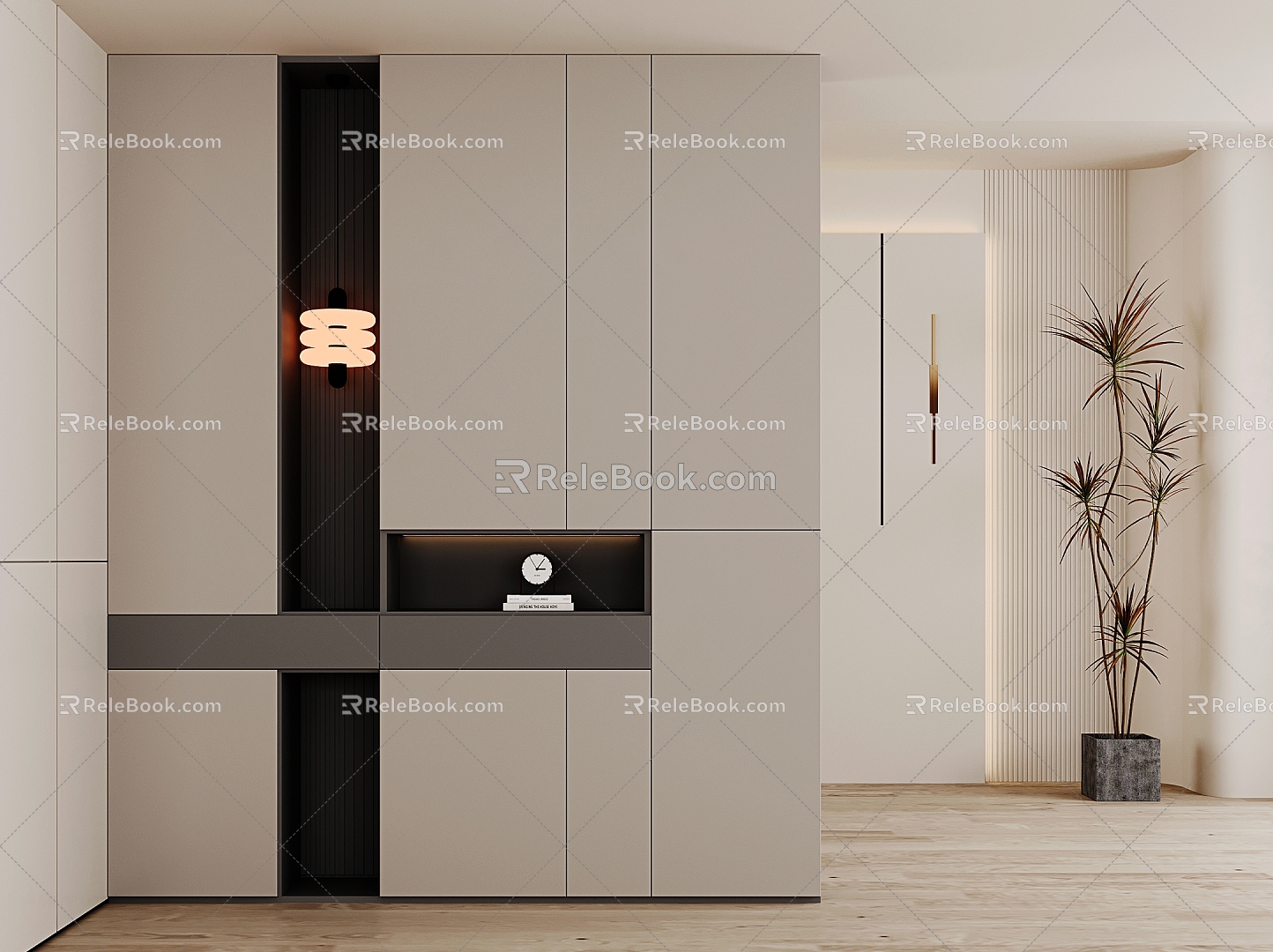 modern shoe cabinet cream shoe cabinet partition 3d model