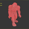 Mythical Snow Yeti Creature 3D Model With Muscular Build And Blue Fur