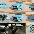 Blue Lexus Car Multiple Angles Exterior And Interior Design Details View 3d model