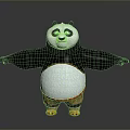 Cartoon Panda Character With Black White Fur Standing Arms Outstretched Decorative Pants