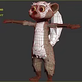 Cartoon Lemur Character With Big Eyes White Belly And Brown Body Standing With Outstretched Arms
