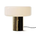 Modern Table Lamp With White Shade Green Base And Gold Button 3d model
