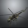 Camouflaged Military Helicopter With Rotor Blades As Advanced Combat Weapon System