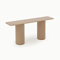 Modern Beige Console Table With Cylindrical Legs And Minimalist Design 3d model