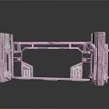 Futuristic Metal Scenic Component With Industrial Entryway And Mechanical Details