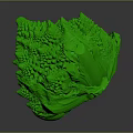 Green Spherical Animal With Intricate Fractal Surface Patterns And Textures