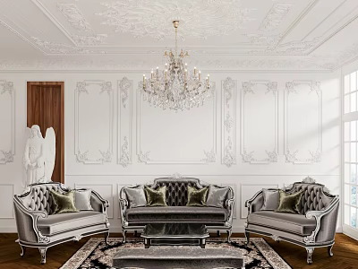 European Living Room 3d model