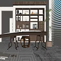 Bogu Rack Storage Rack Guzheng Ornaments Combination 3d model