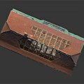 Traditional Residential Building Featuring Red Tiled Roof Multiple Chimneys Beige Walls And Black Wooden Frames