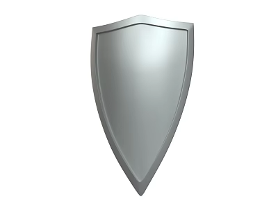 Silver Metal Shield for Protection with Smooth Surface and Classic Design Shape 3d model