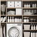 Modern Shower Sauna Room With Storage Cabinets Towels And Bath Products
