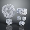 White Knotted Rope Decorative Items In Various Sizes For Modern Home Living