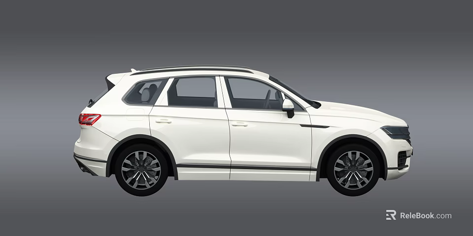 White SUV Car With Modern Sleek Exterior Design Alloy Wheels And Roof Rails 3d model 