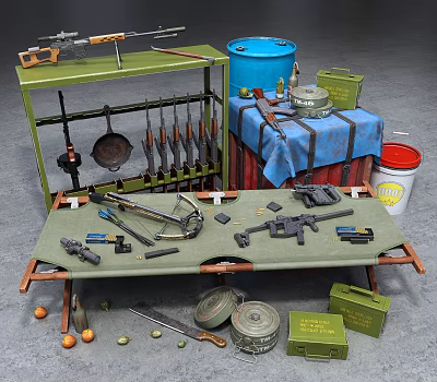modern weapons arsenal 3d model