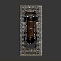 Model Steam Train with Black Body Red Wheels Tall Chimney on Rail Tracks Gravel Base