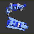 Blue And White Robot Game Movie Character Transformable Into Car Mode