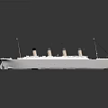 White Steamship Model With Multiple Funnels And Detailed Design On Dark Reflective Surface 3d model