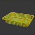 Practical Rectangular Yellow Plastic Tray For Kitchen Food Storage Daily Use
