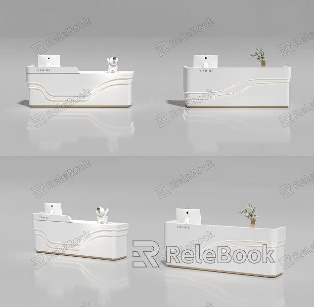 Simple Front Desk Reception Desk Cashier Desk Beauty Salon Front Desk model